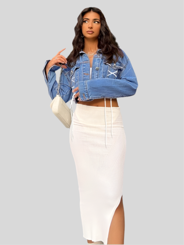 Tie Wrap Blue Designer Denim Jackets
