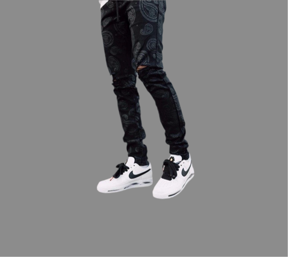 Ripped Printing Men's Denim Jeans