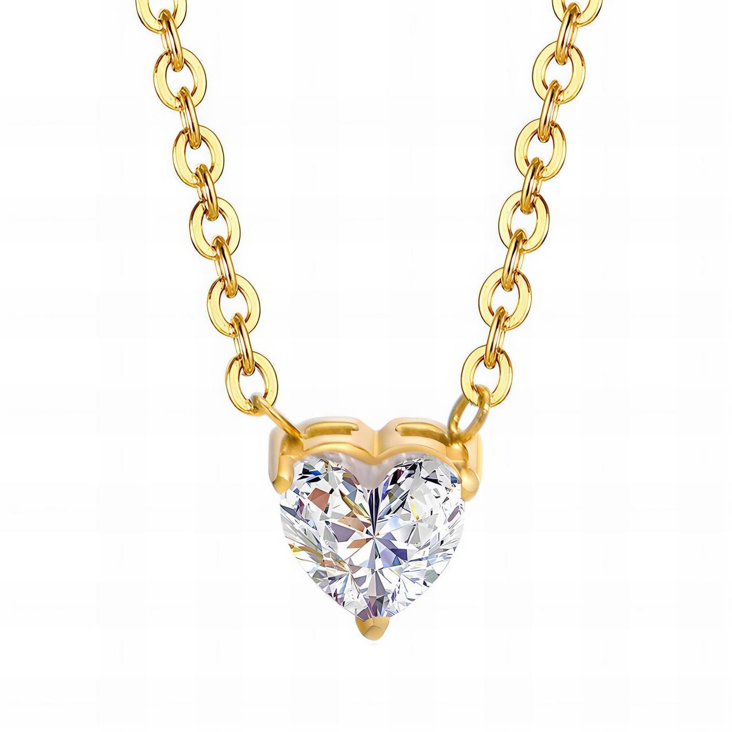 Heart shape Necklace 18K Gold Plated Steel