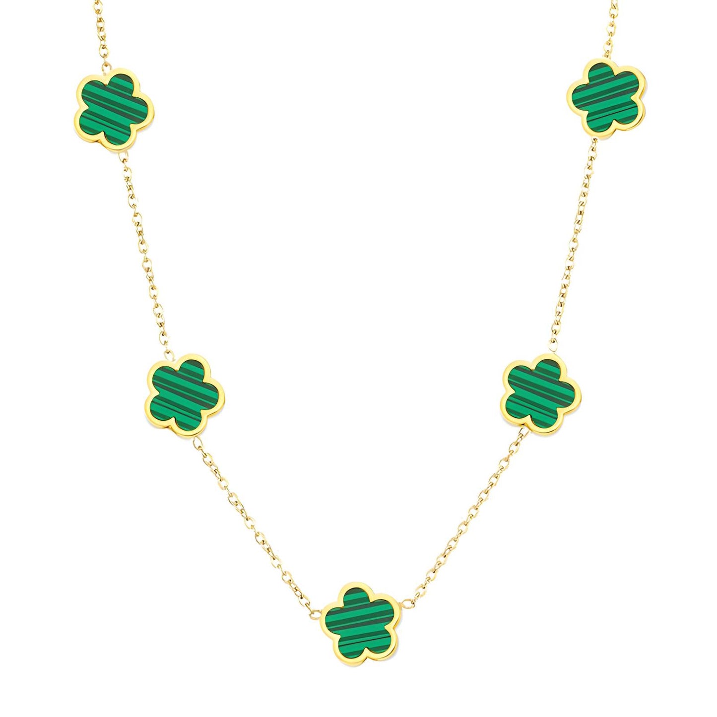 Necklace Malachite 18K Gold Plated