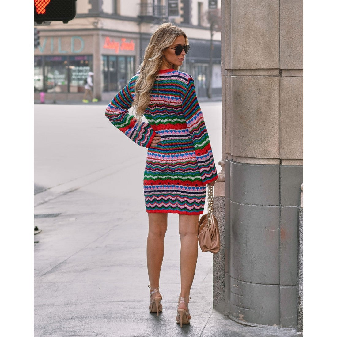Neck Sweater Long Sleeve Dress
