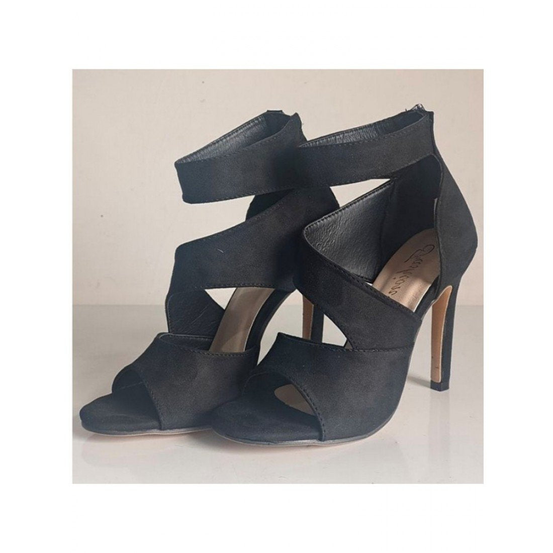 Cut Out Zipper Up Summer Heeled Sandals