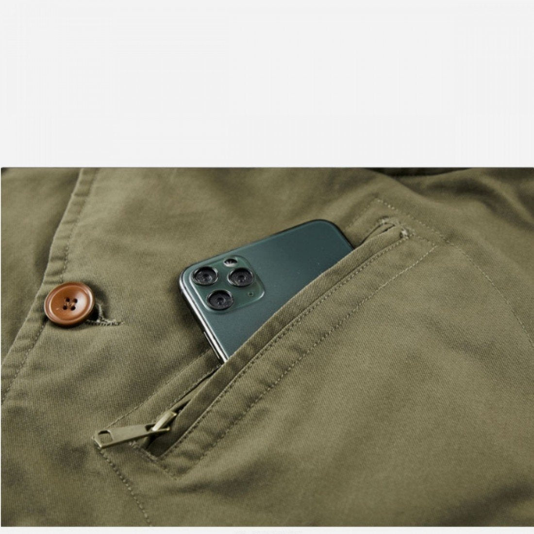 Casual Pure Color Plush Men's Cotton Jacket