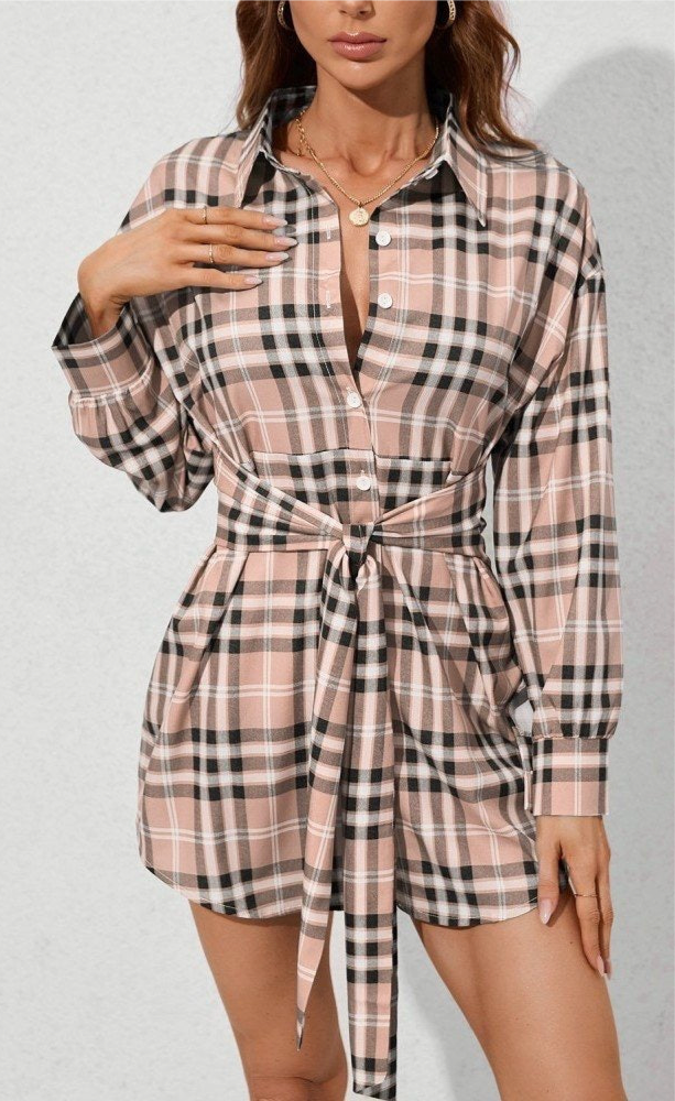 Casual Plaid Women's Long Sleeve Dress