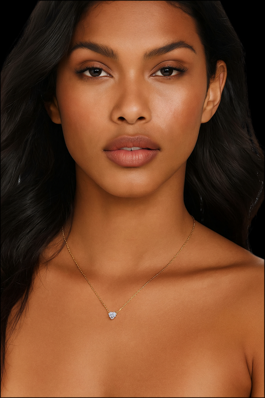 Heart shape Necklace 18K Gold Plated Steel