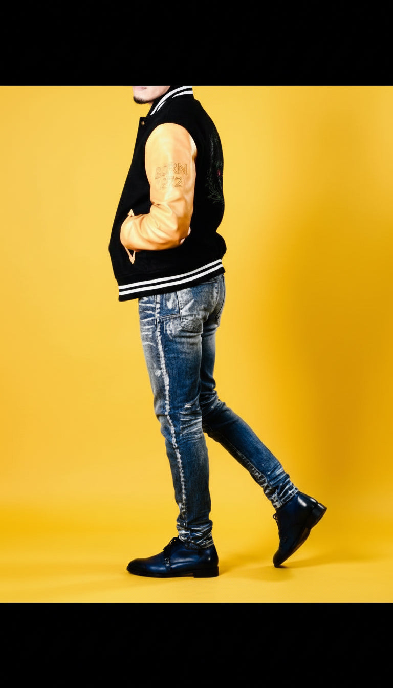 Varsity Men Jacket  Leather & Wool