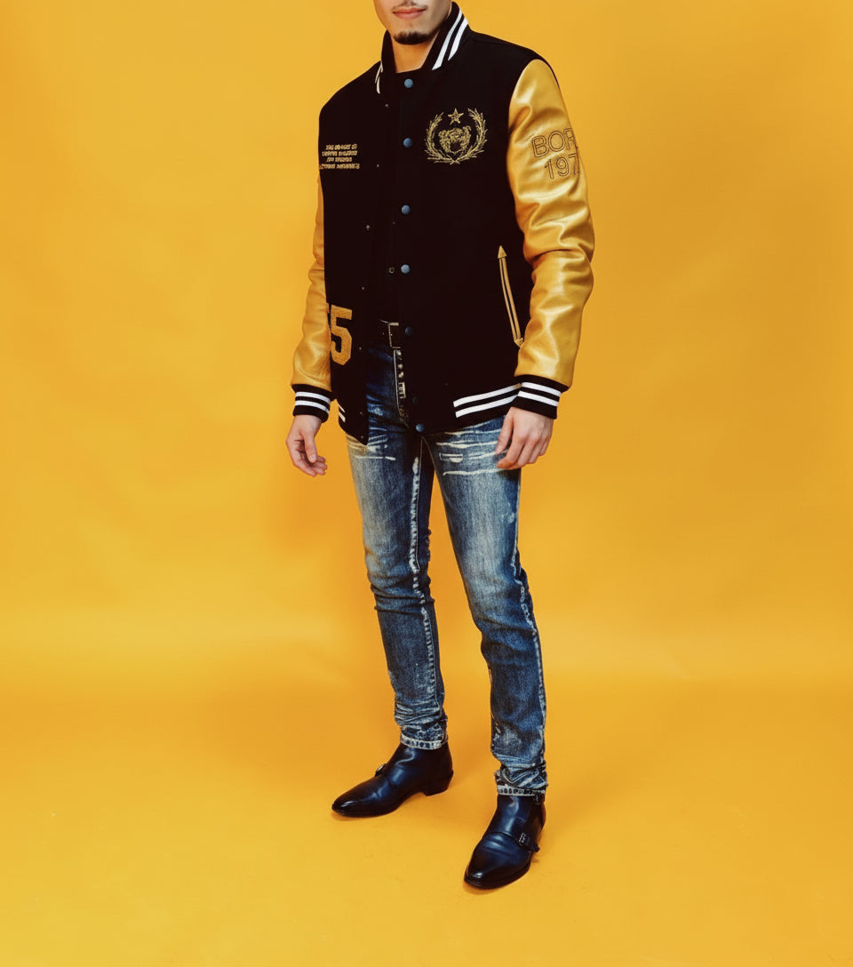 Varsity Men Jacket  Leather & Wool