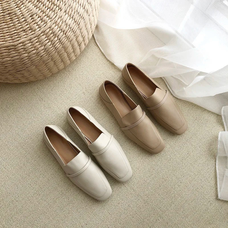 Loafers Women Shoe Without Heel Spring Autumn Mules Woman Simple Shoes