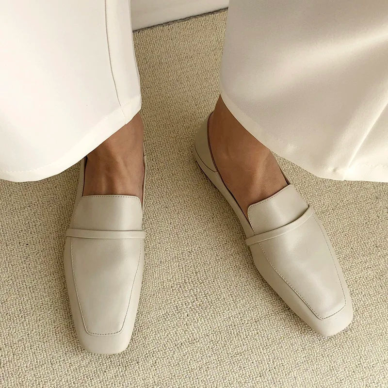 Loafers Women Shoe Without Heel Spring Autumn Mules Woman Simple Shoes