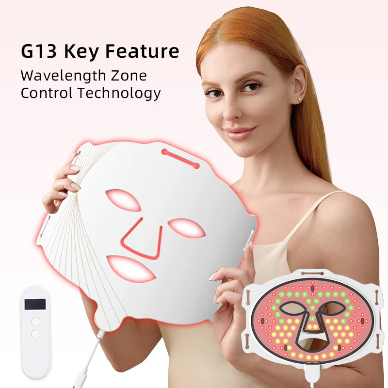 Fm80 Red Light Photon Therapy Skin Care Mask Soft Medical Silicone Led Face Mask For Home Use