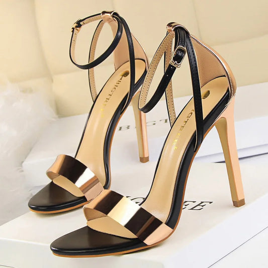 Leather Women High Heels 2025 New Women Heels Sexy Stiletto Heels 11 Cm PU Leather