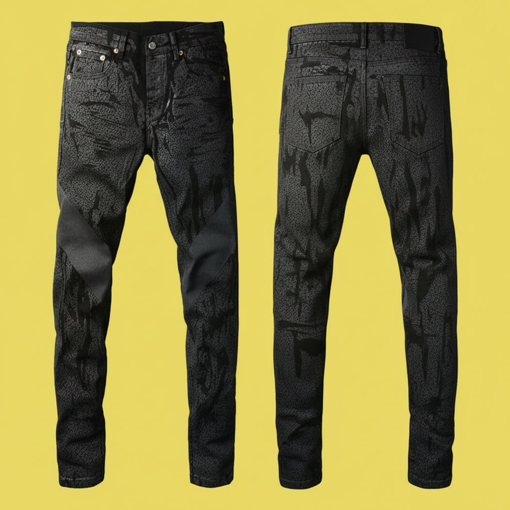 Quality Ripped Vintage Slim Jeans Blue Men Pants Distressed Denim Jeans