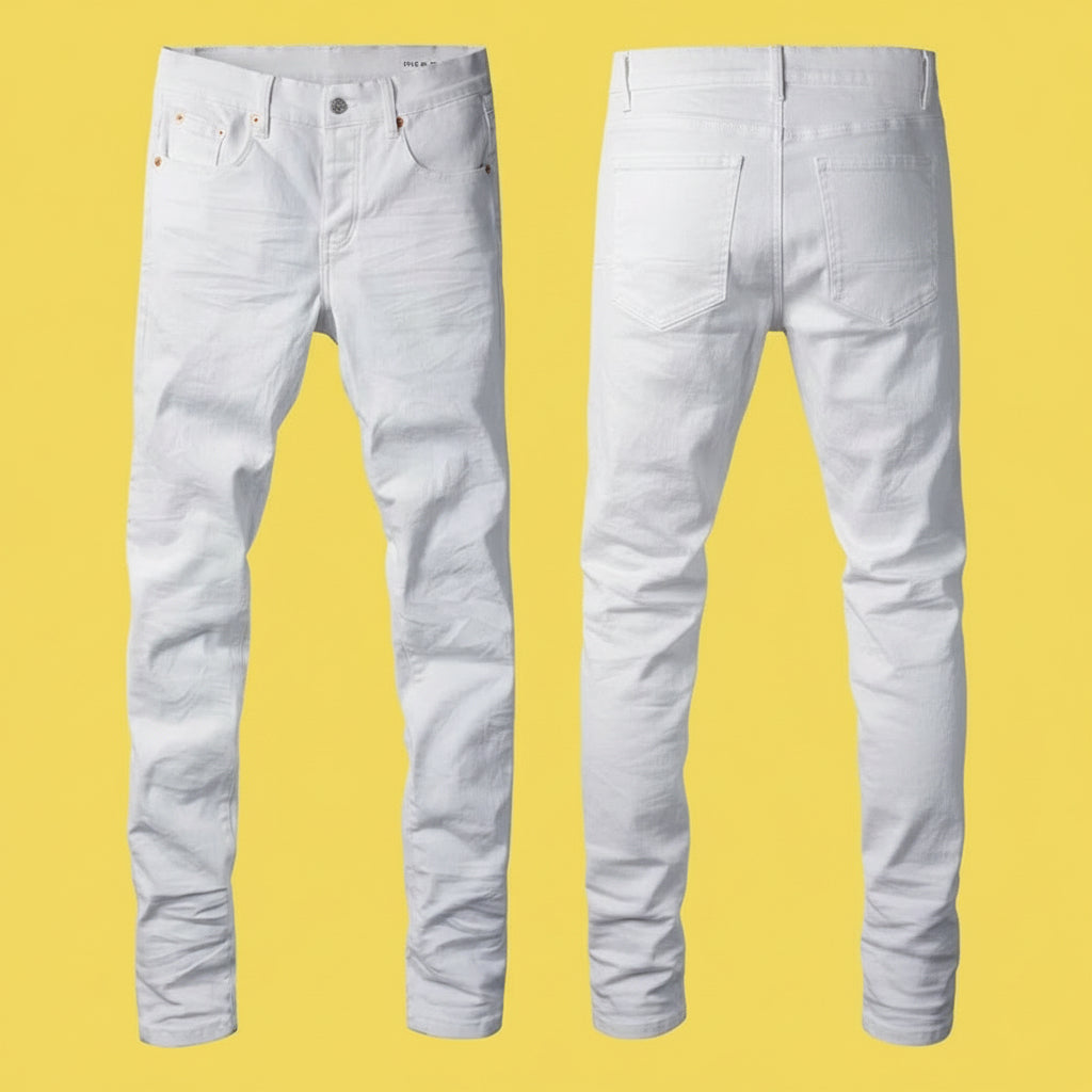 Quality Ripped Vintage Slim Jeans Blue Men Pants Distressed Denim Jeans