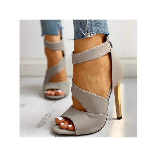 Cut Out Zipper Up Summer Heeled Sandals