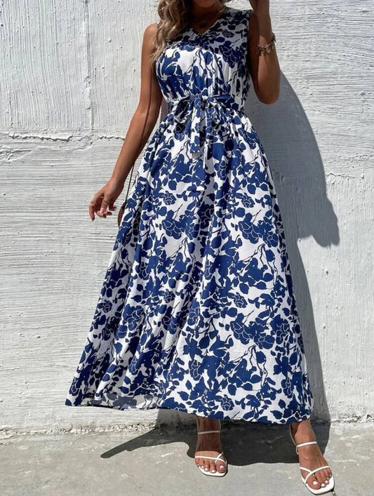 Double Breasted Collar Full Length Crepe Dress
