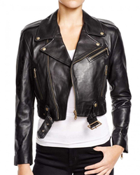 Jacket “Dina”short cut perfecto Cow premium leather