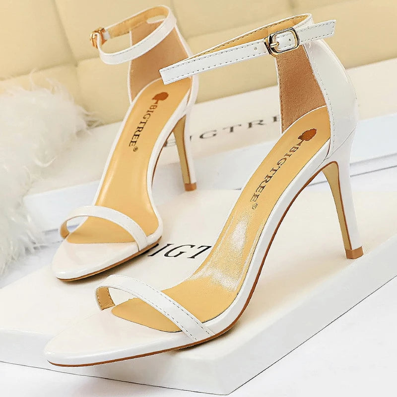 Leather Women High Heels 2025 New Women Heels Sexy Stiletto Heels 11 Cm PU Leather